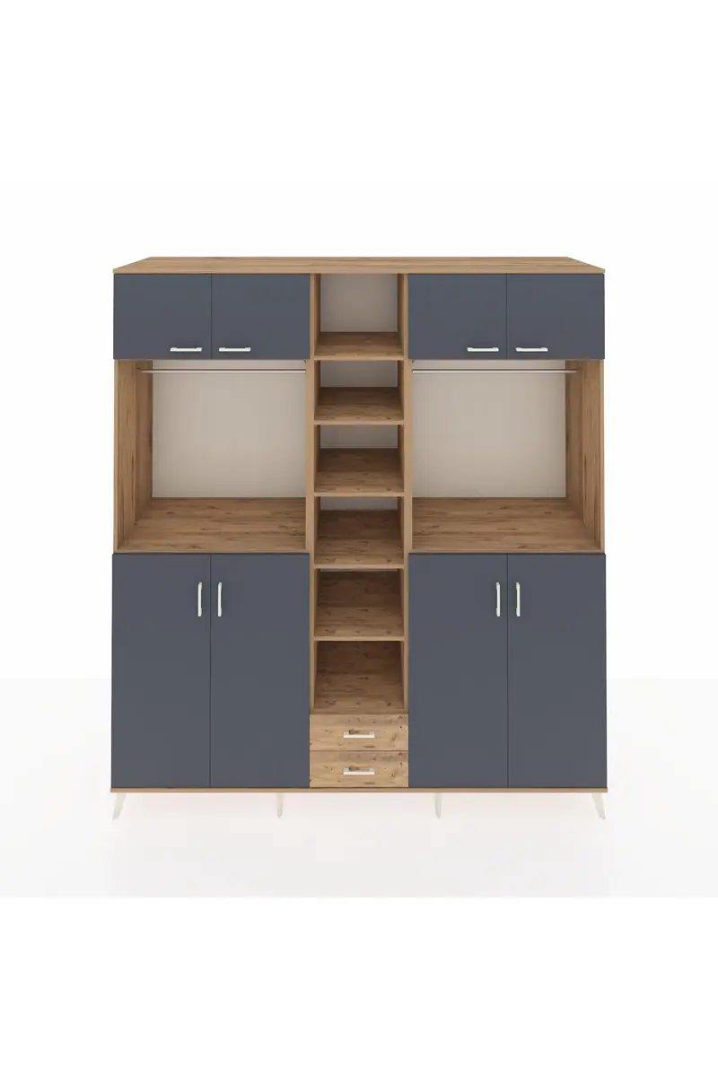 Kronos Dolap 14 Raflı 2 Çekmeceli 2 Askılı 220x59x243