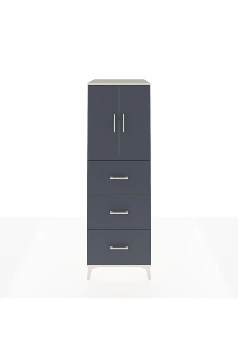 Kronos Dolap 2 Raflı 3 Çekmeceli 2 Kapaklı 60x59x182