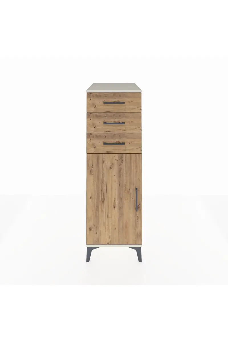 Kronos Dolap 2 Raflı 3 Çekmeceli Tek Kapaklı 44x59x134