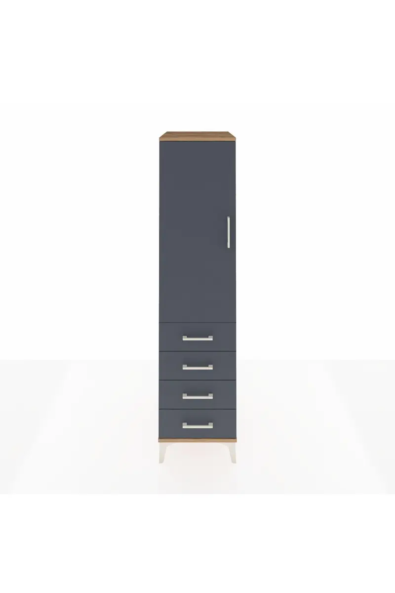 Kronos Dolap 2 Raflı 4 Çekmeceli Tek Kapaklı 44x59x182