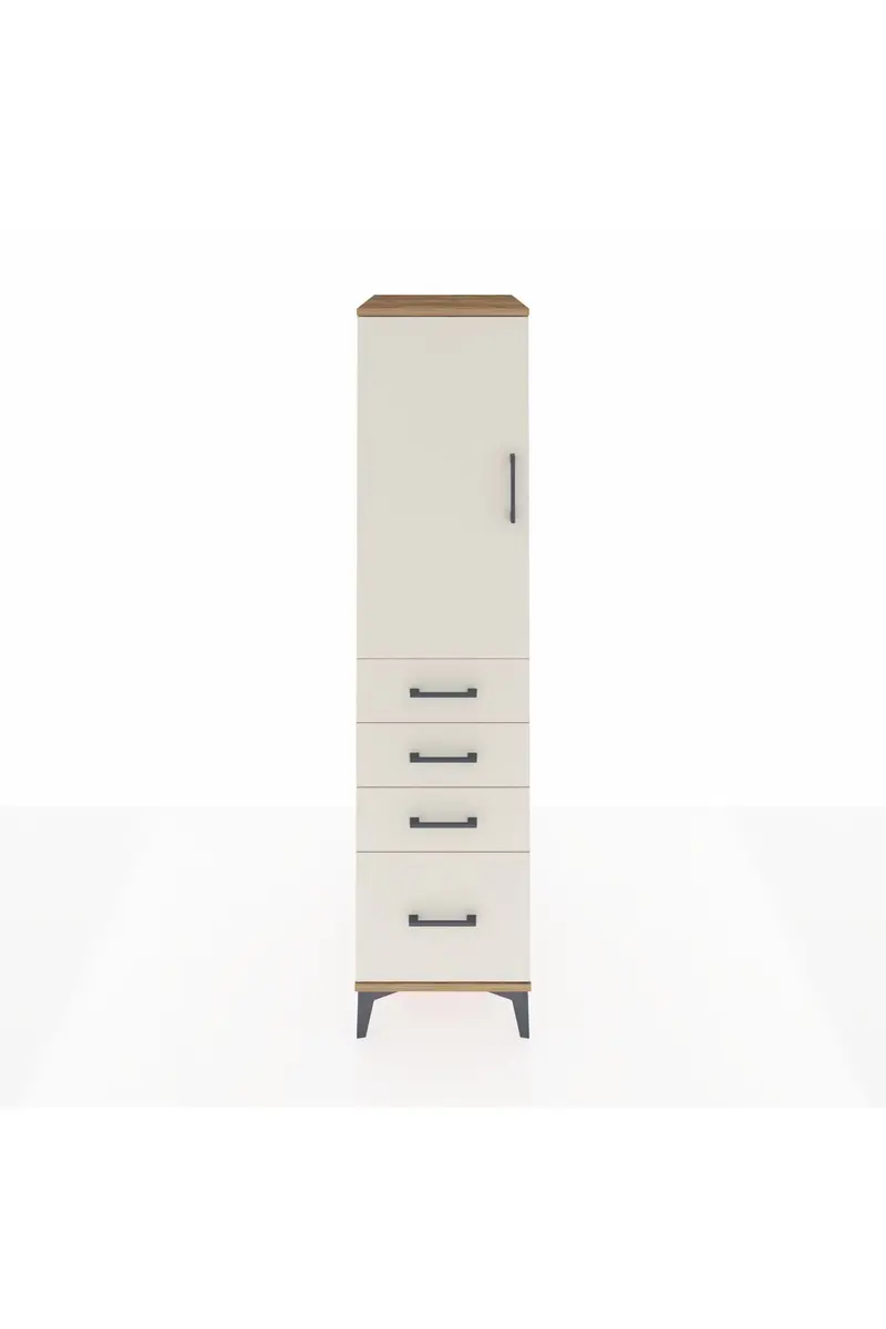 Kronos Dolap 2 Raflı 4 Çekmeceli Tek Kapaklı 44x59x182