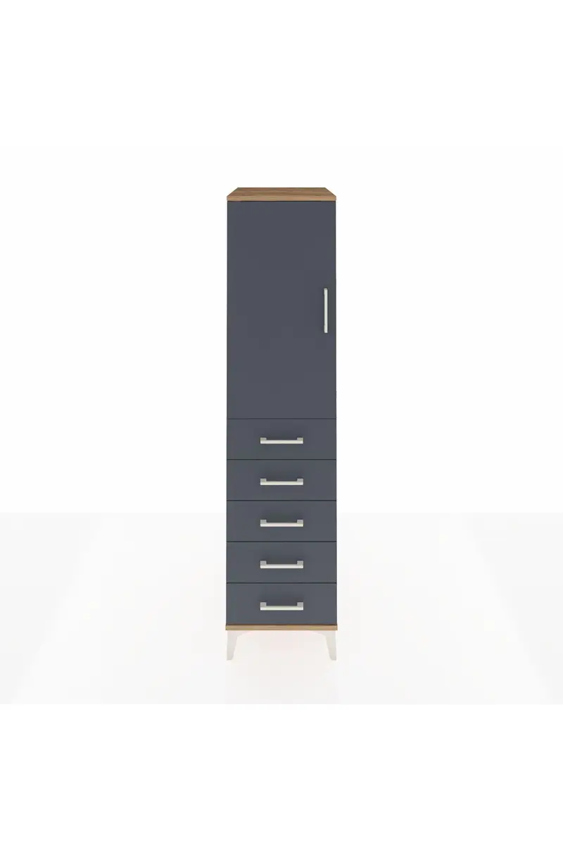 Kronos Dolap 2 Raflı 5 Çekmeceli Tek Kapaklı 44x59x182