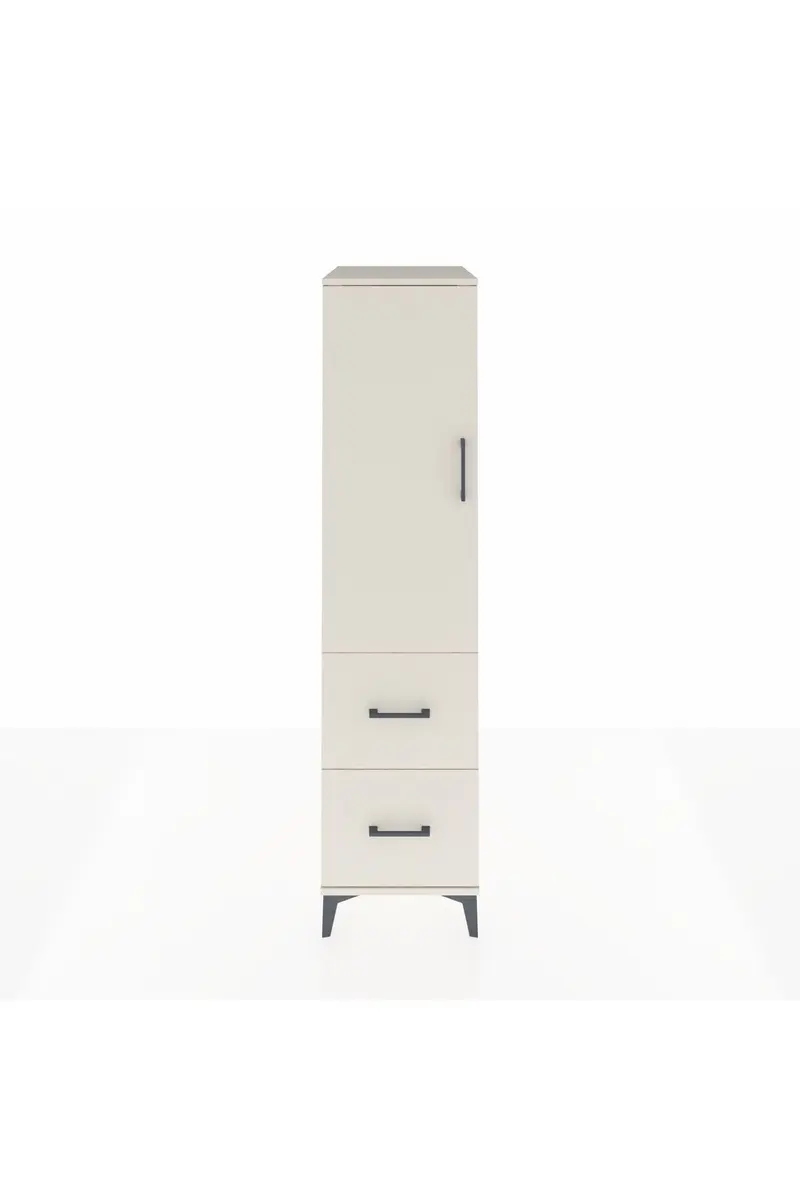 Kronos Dolap 3 Raflı 2 Çekmeceli Tek Kapaklı 44x59x182