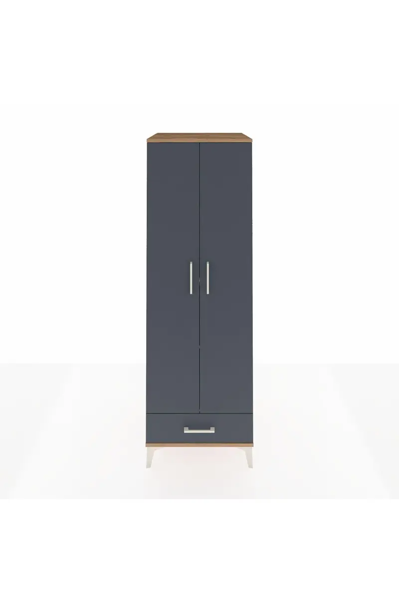 Kronos Dolap 4 Raflı Tek Çekmeceli 2 Kapaklı 60x59x182