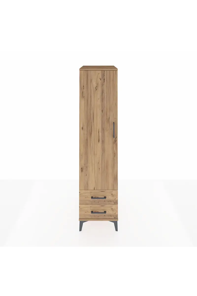 Kronos Dolap Tek Raflı 2 Çekmeceli Tek Askılı 44x59x182
