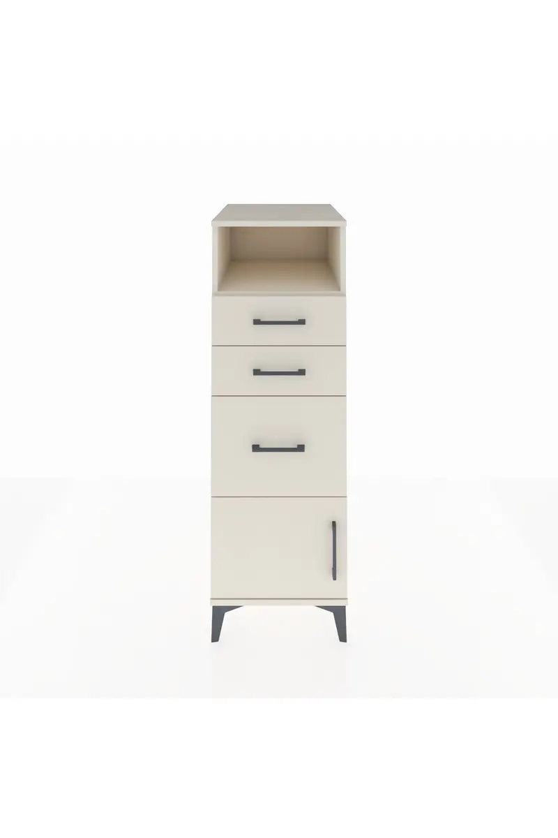 Kronos Dolap Tek Raflı 3 Çekmeceli Tek Kapaklı 44x59x134