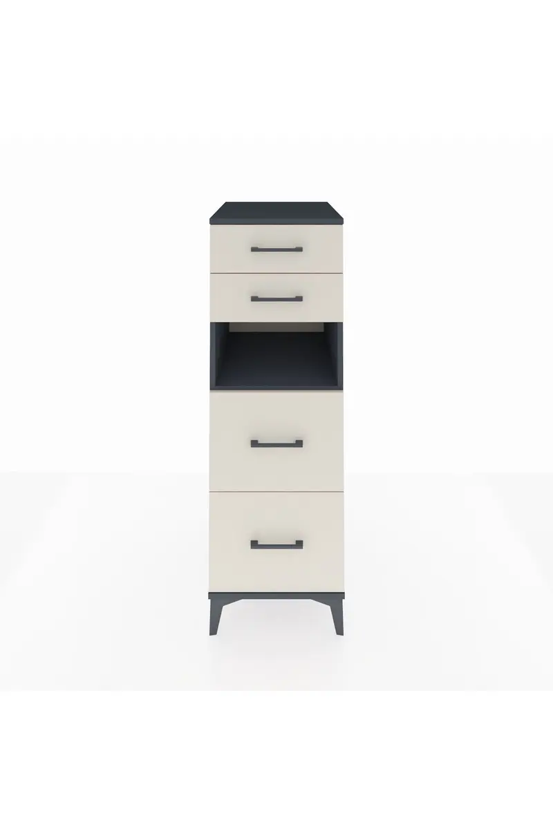 Kronos Dolap Tek Raflı 4 Çekmeceli 44x59x134