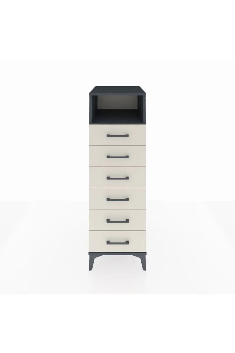 Kronos Dolap Tek Raflı 6 Çekmeceli 44x59x134
