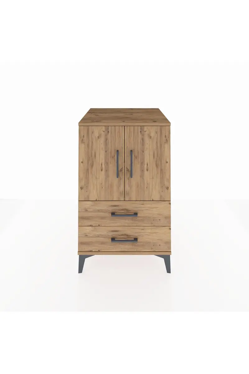 Kronos Komodin 2 Raflı 2 Çekmeceli 2 Kapaklı 60x59x96