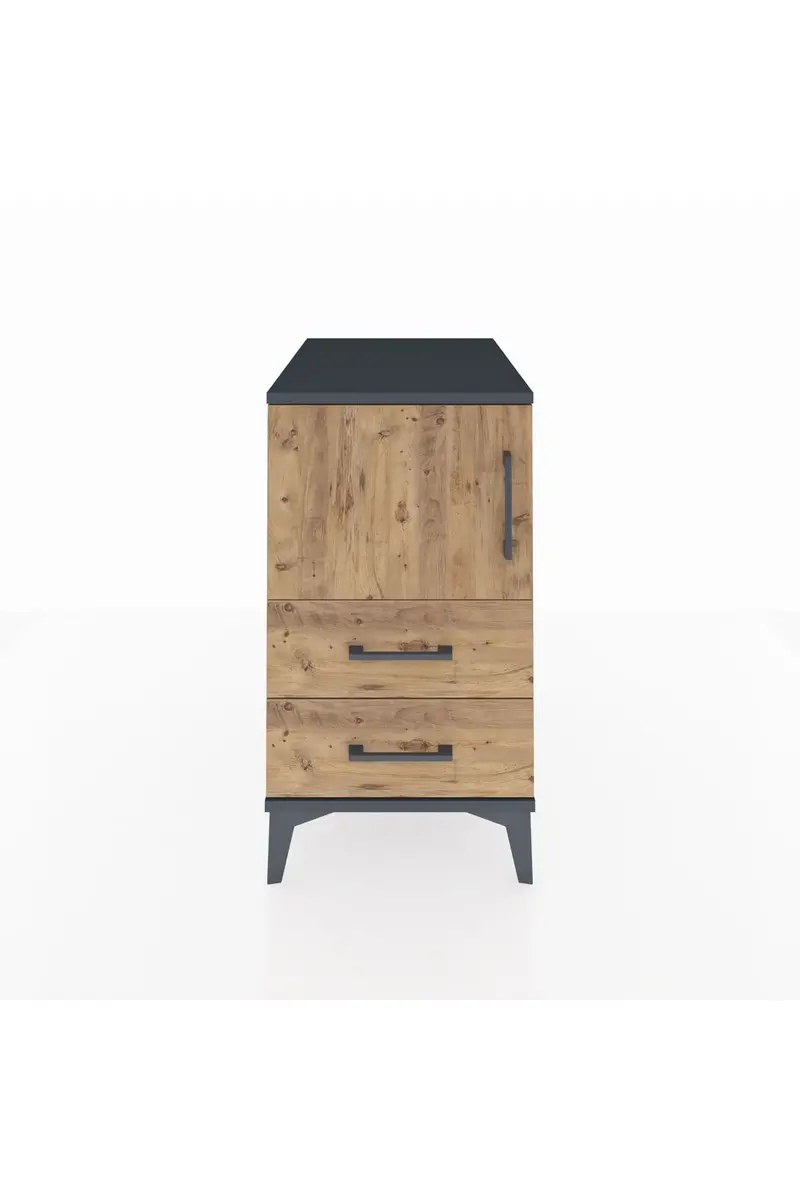 Kronos Komodin 2 Raflı 2 Çekmeceli Tek Kapaklı 44x59x80