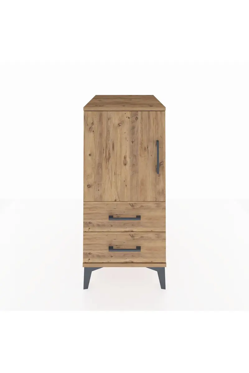 Kronos Komodin 2 Raflı 2 Çekmeceli Tek Kapaklı 44x59x96