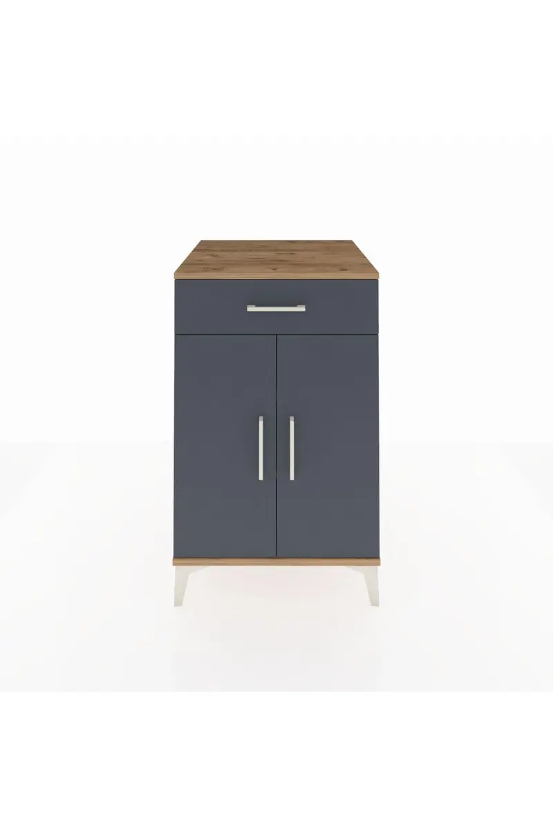 Kronos Komodin 2 Raflı Tek Çekmeceli 2 Kapaklı 60x59x96