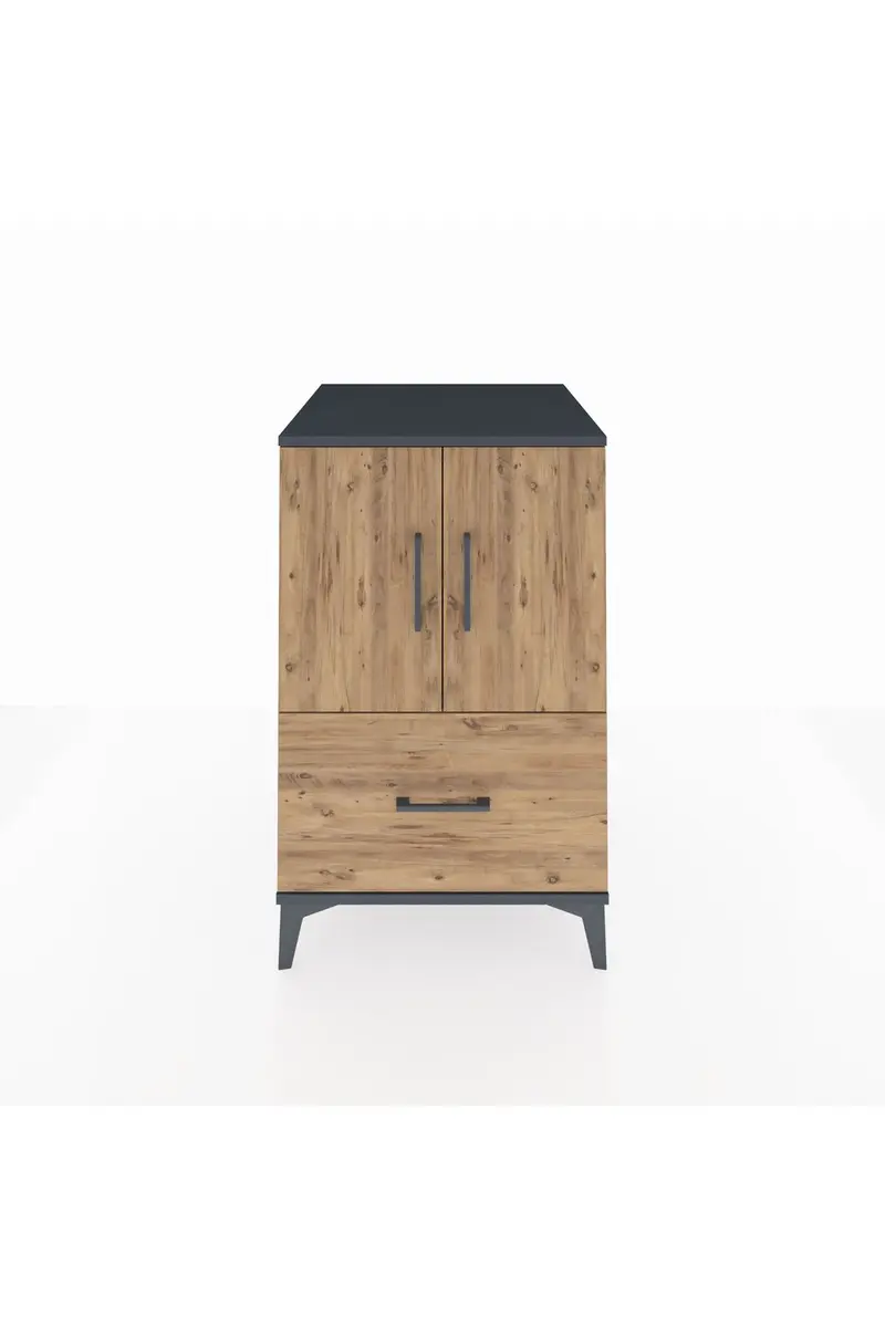 Kronos Komodin 2 Raflı Tek Çekmeceli 2 Kapaklı 60x59x96