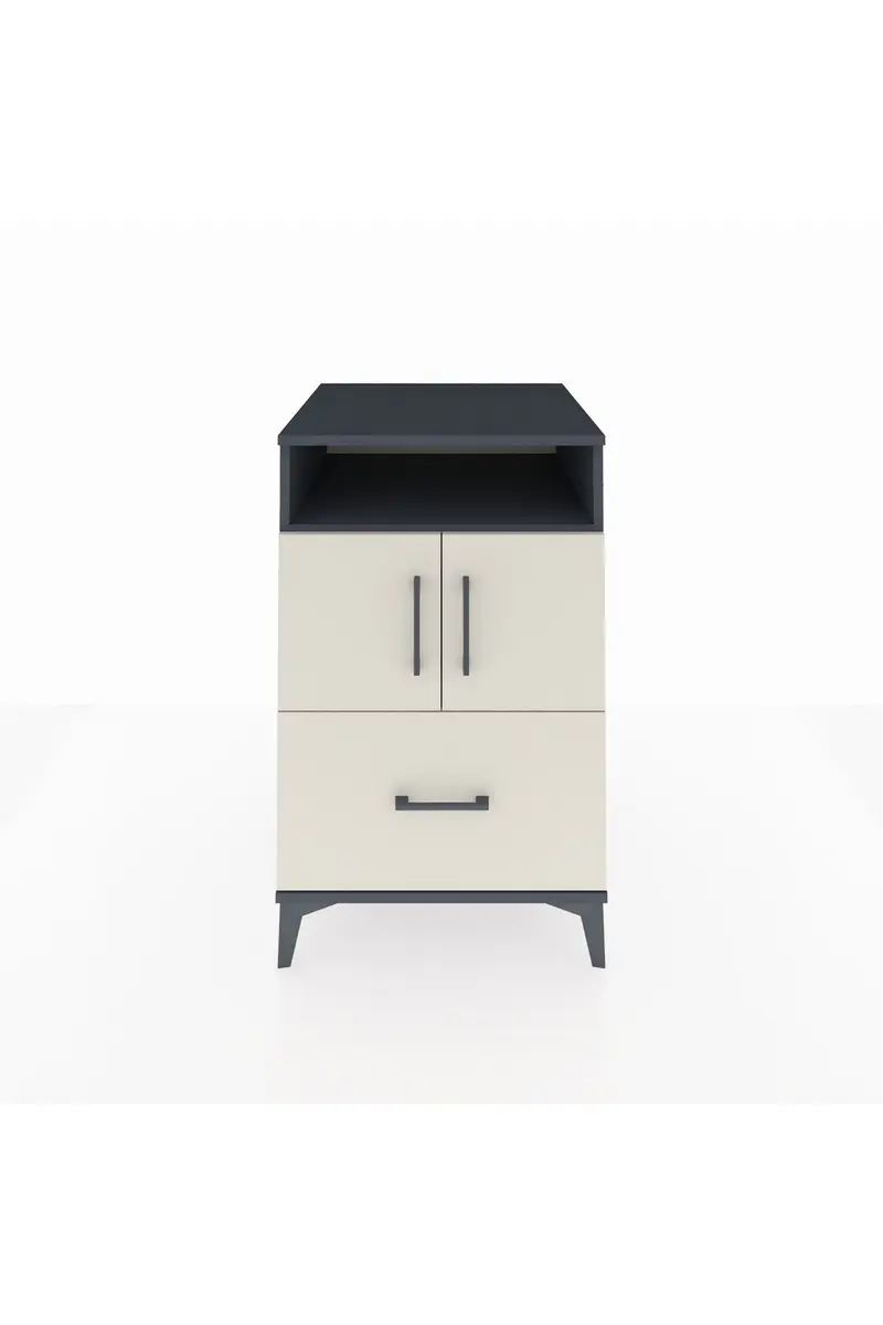 Kronos Komodin 2 Raflı Tek Çekmeceli 2 Kapaklı 60x59x96