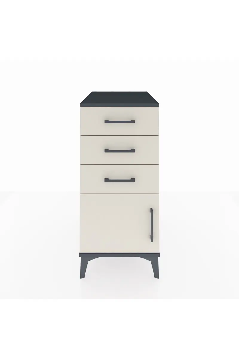 Kronos Komodin 3 Çekmeceli Tek Kapaklı 44x59x96