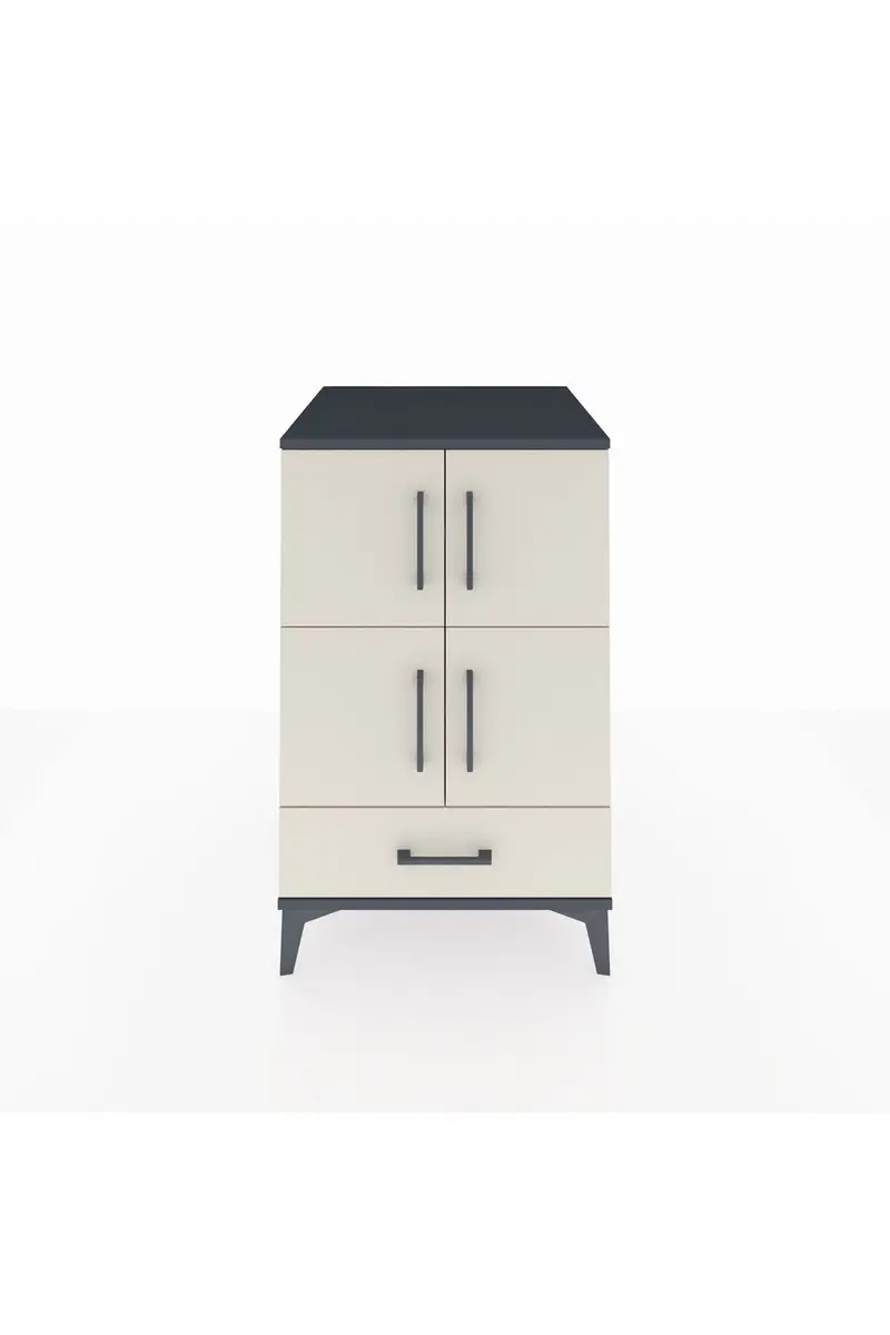 Kronos Komodin 4 Raflı Tek Çekmeceli 4 Kapaklı 60x59x96