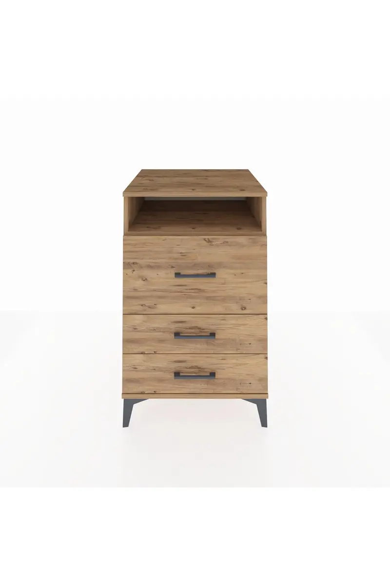 Kronos Komodin Tek Raflı 3 Çekmeceli 60x59x96