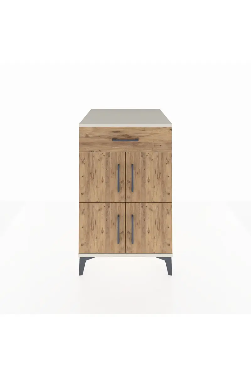 Kronos Komodin Tek Raflı Tek Çekmeceli 4 Kapaklı 60x59x96