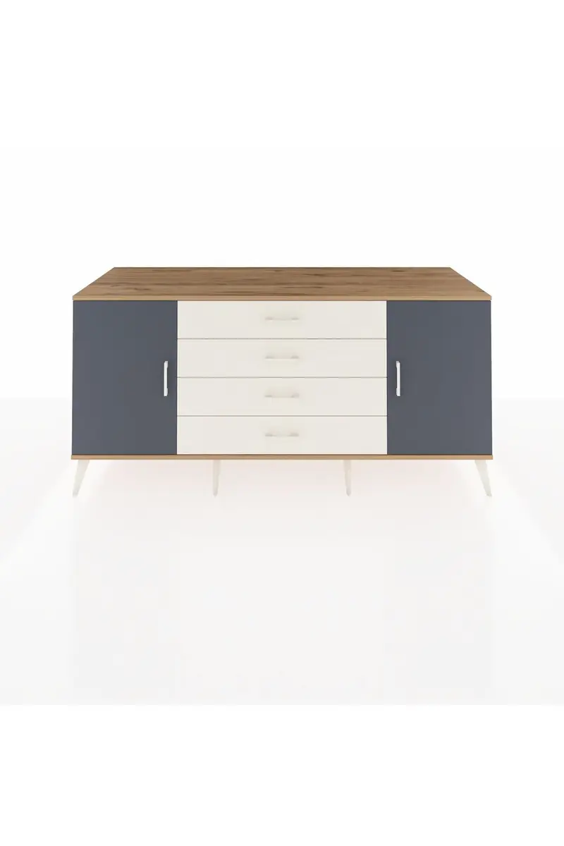 Kronos Konsol 2 Raflı 4 Çekmeceli 2 Kapaklı 176x59x83