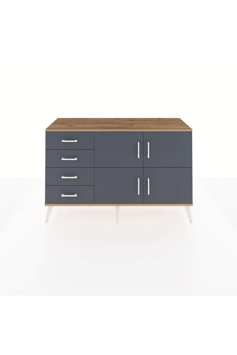 Kronos Konsol 2 Raflı 4 Çekmeceli 4 Kapaklı 132x59x83