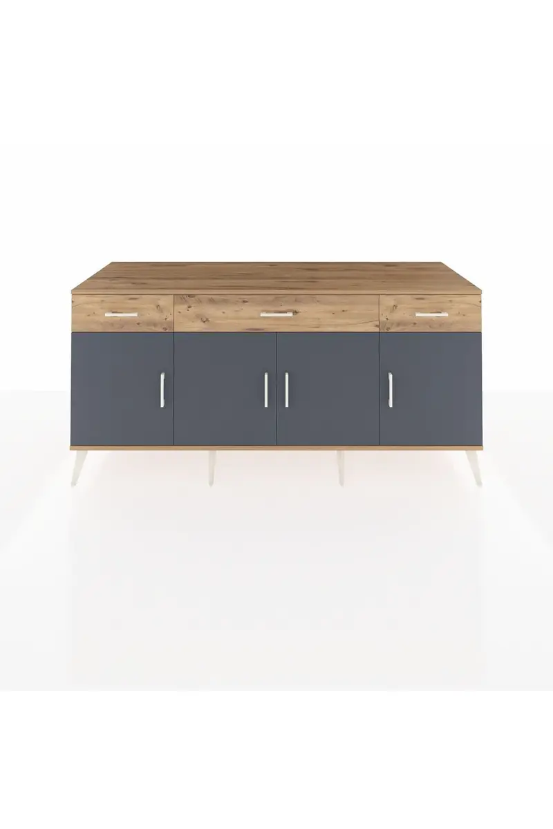Kronos Konsol 3 Raflı 3 Çekmeceli 4 Kapaklı 176x59x83
