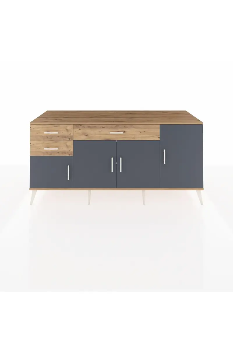 Kronos Konsol 3 Raflı 3 Çekmeceli 4 Kapaklı 176x59x83