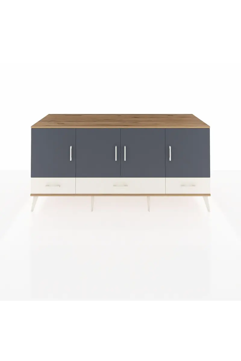 Kronos Konsol 6 Raflı 3 Çekmeceli 4 Kapaklı 176x59x83