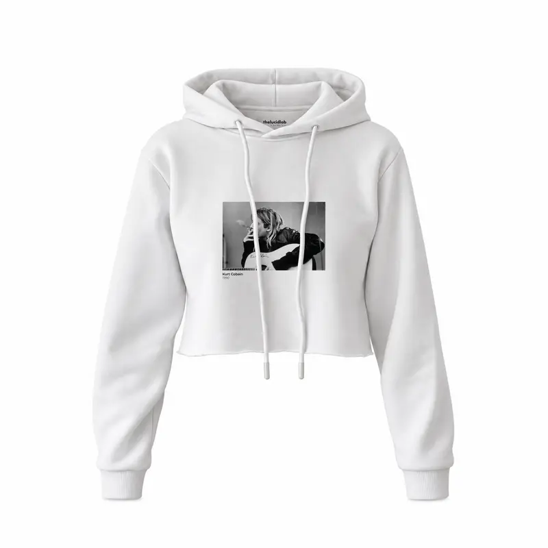Kurt Cobain 1990 Crop Hoodie