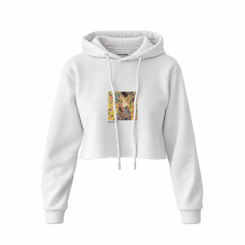Lady with a Fan Crop Hoodie