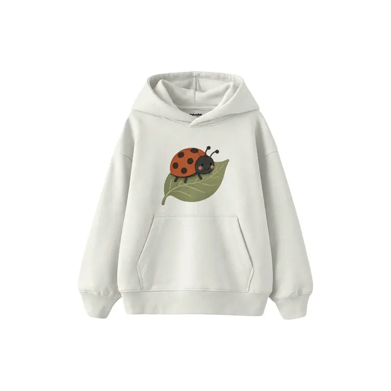 Ladybird Resting on One Leaf Çocuk Hoodie
