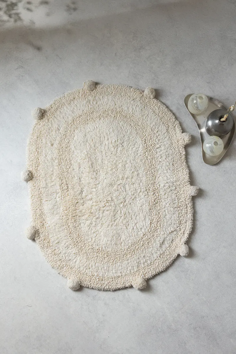 Lampetie | Eris Tekli Banyo Paspası 45x60 Bej