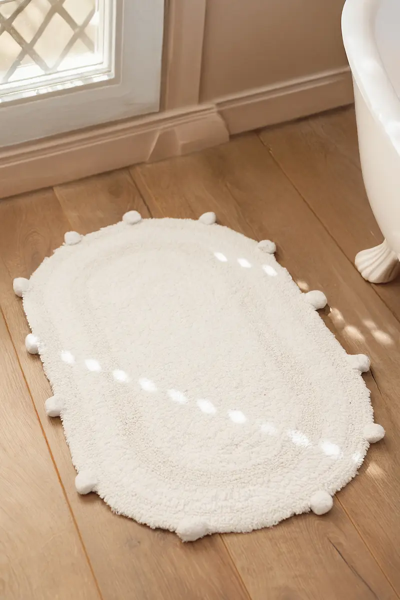 Lampetie | Eris Tekli Banyo Paspası 50x80 Beyaz