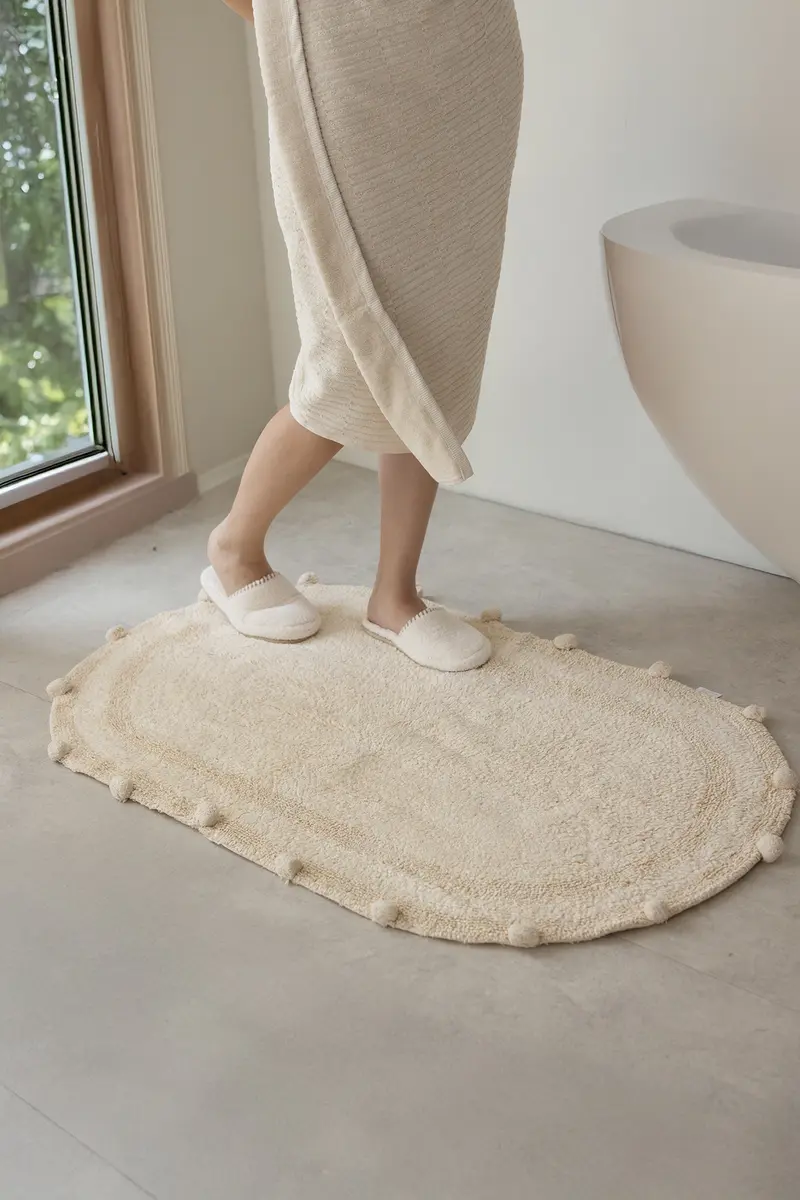 Lampetie | Eris Tekli Banyo Paspası 70x120 Bej