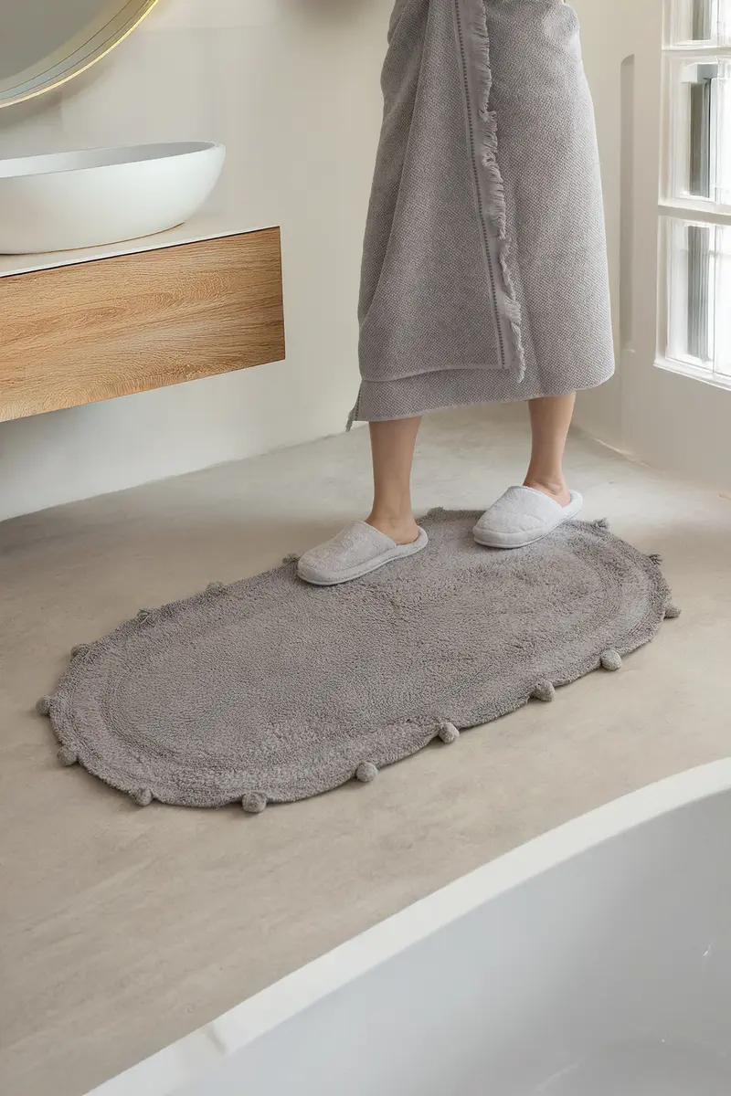 Lampetie | Eris Tekli Banyo Paspası 70x120 Gri