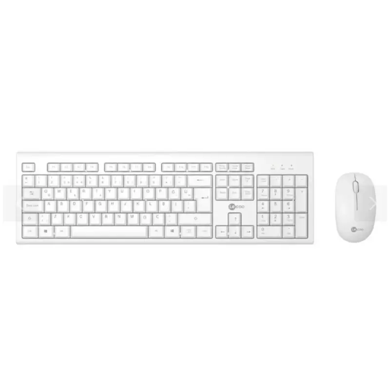 Lecoo Kablosuz Klavye Mouse Seti Beyaz