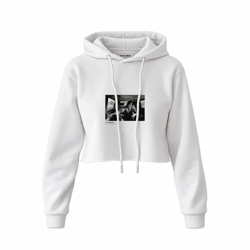 Led Zeppelin Limo Los Angeles 1971 Crop Hoodie
