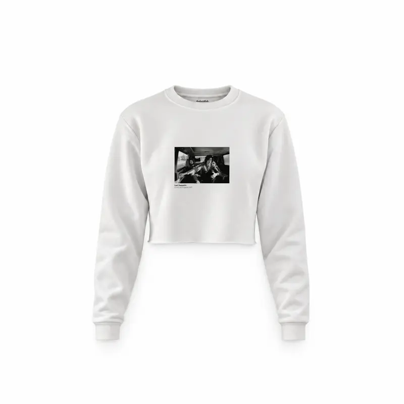 Led Zeppelin Limo Los Angeles 1971 Crop Sweatshirt