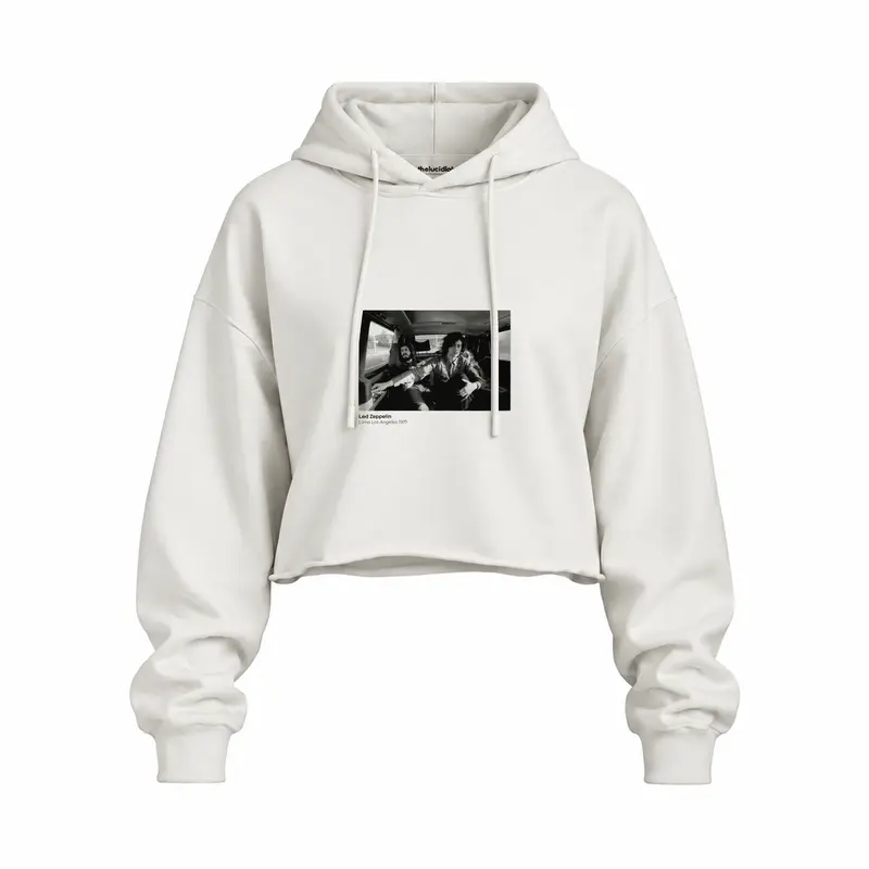 Led Zeppelin Limo Los Angeles 1971 Oversize Crop Hoodie
