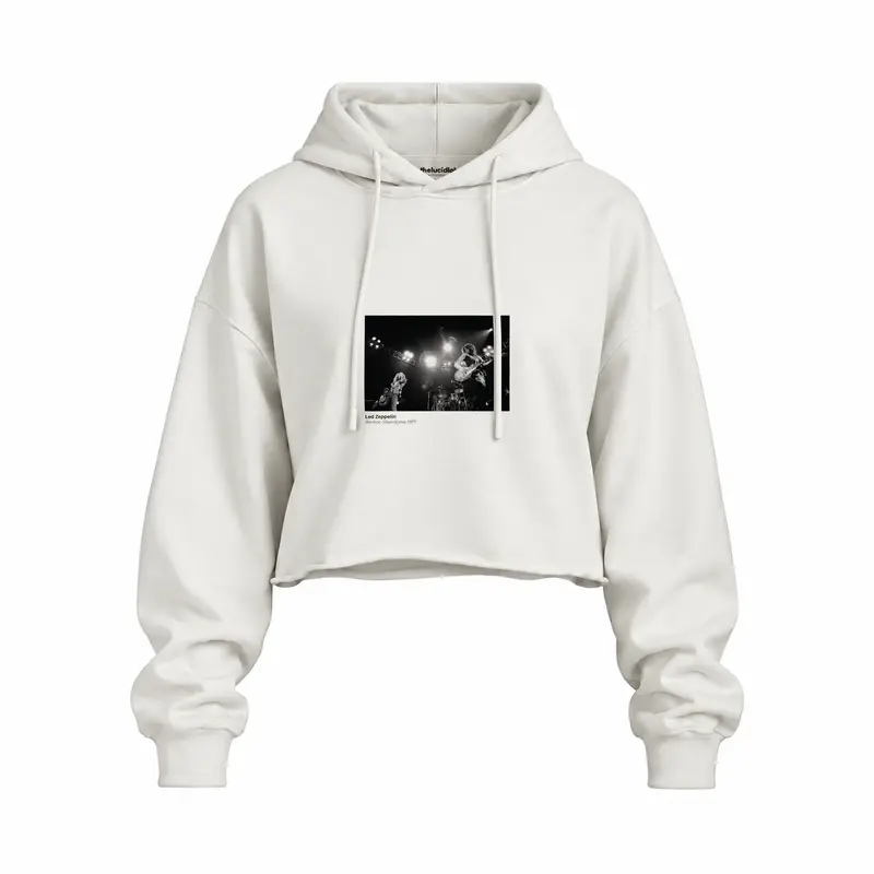 Led Zeppelin Pontiac Silverdome 1977 Oversize Crop Hoodie