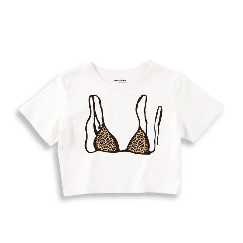 Leopard Bikini Crop Tişört