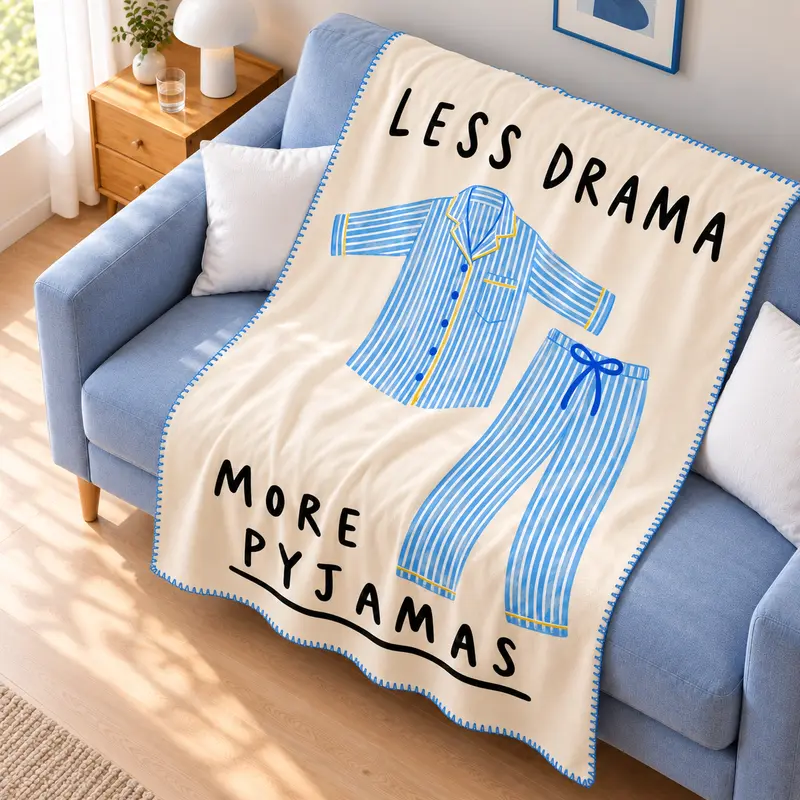 Less Drama More Pyjamas Polar TV Battaniyesi