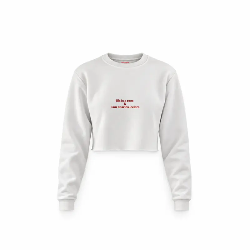 Life Is A Race Crop Sweatshirt