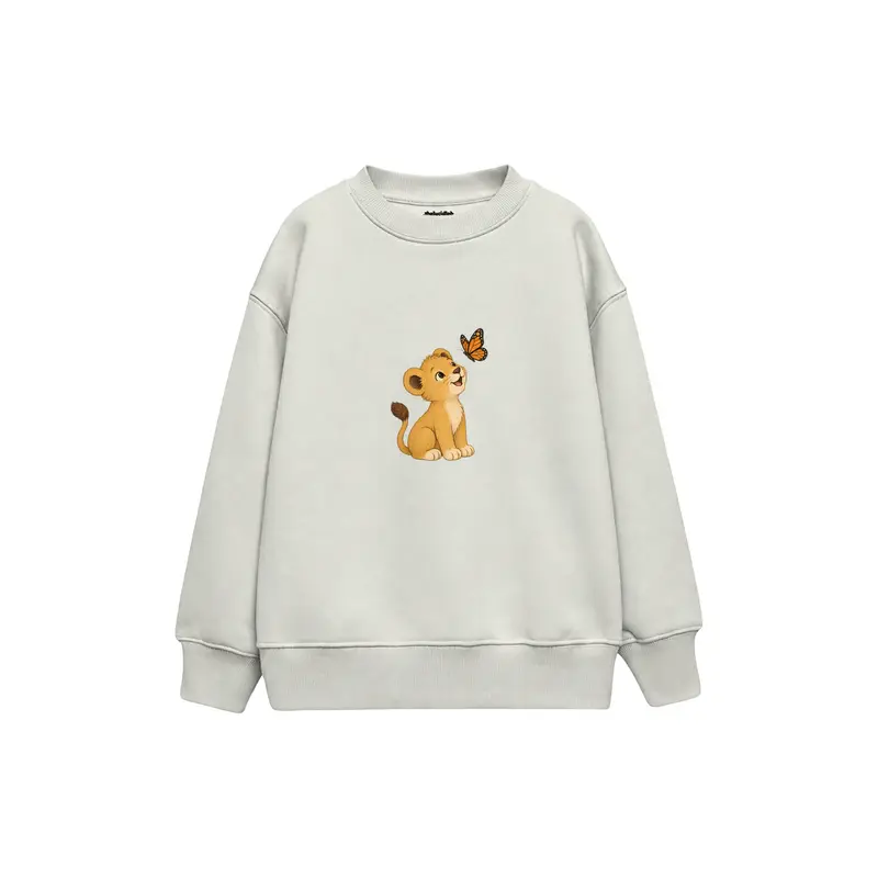 Lion Cub and Butterfly Çocuk Sweatshirt