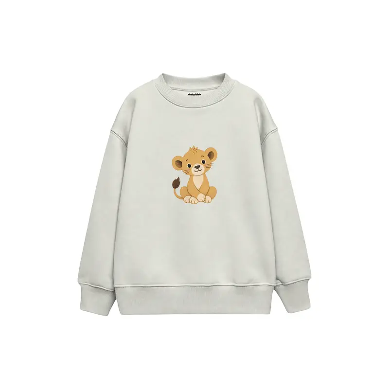 Lion Cub Sitting with Crossed Paws Çocuk Sweatshirt