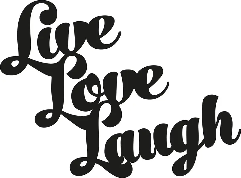 Live Love Laugh Yazılı Metal Duvar Panosu - Siyah