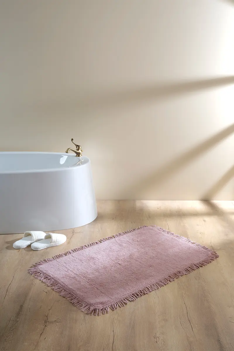 Loris Tekli Banyo Paspası %100 Pamuk 70x110 Pembe
