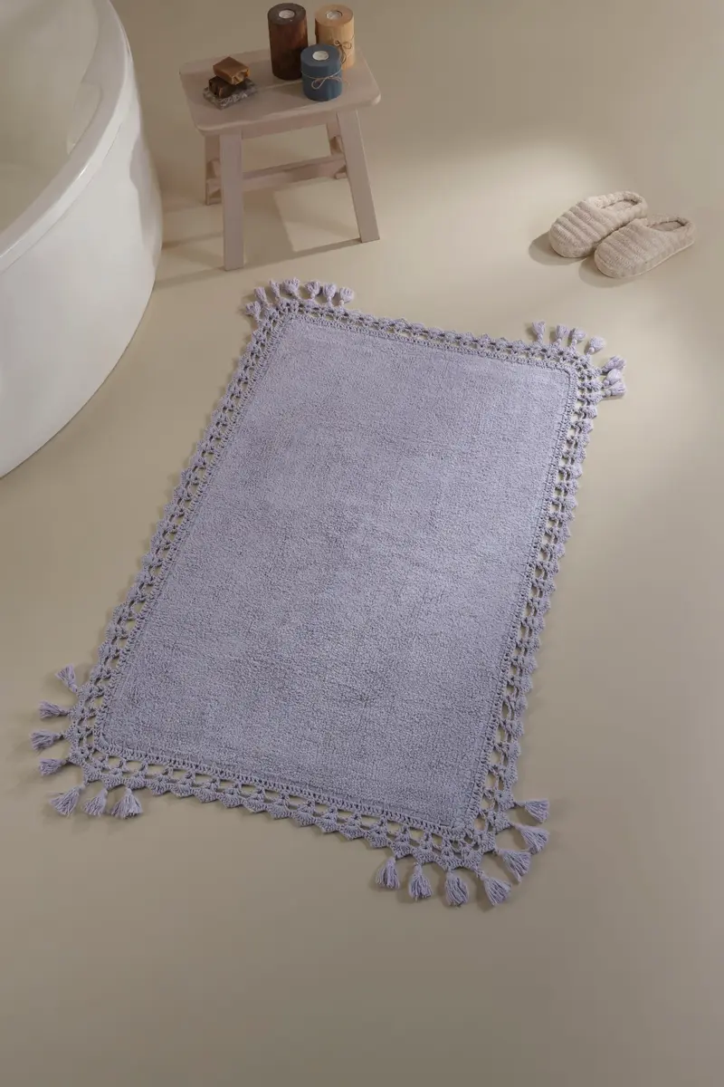 Lorna Tekli Banyo Paspası %100 Pamuk 70x110 Lila