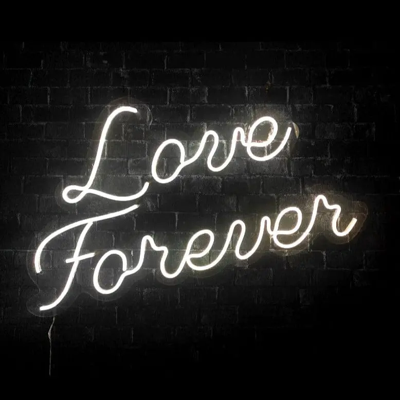 Love Forever Yazılı Neon LED Işıklı Tablo Duvar Dekorasyon