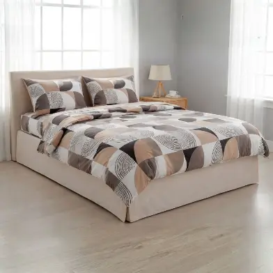 Lux Pazen Geometrik Daireli Çift Kişilik Nevresim Takımı