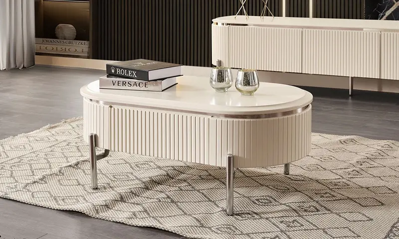 Lyon Krem Modern Orta Sehpa